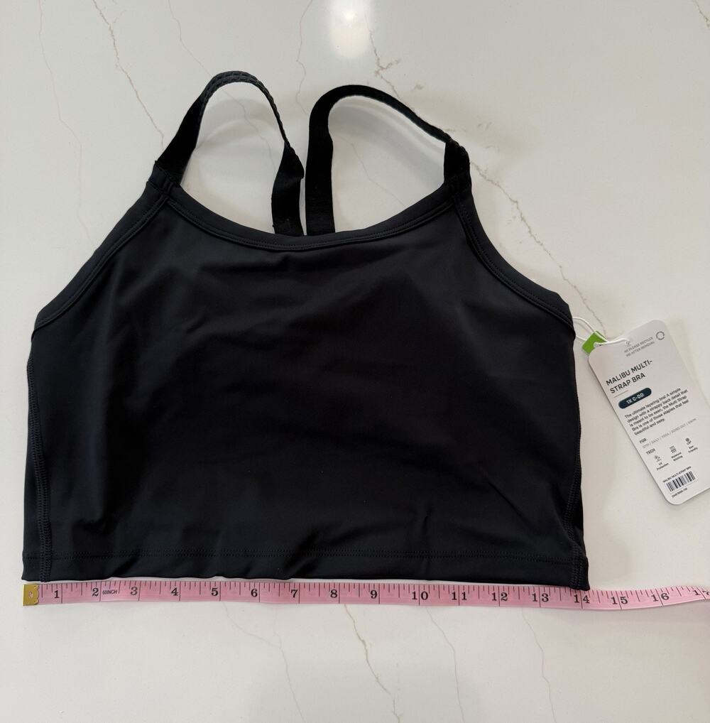 Repreve Malibu Multi-Strap Sports Bra Black Eco-Friendly Women Size M/L #242